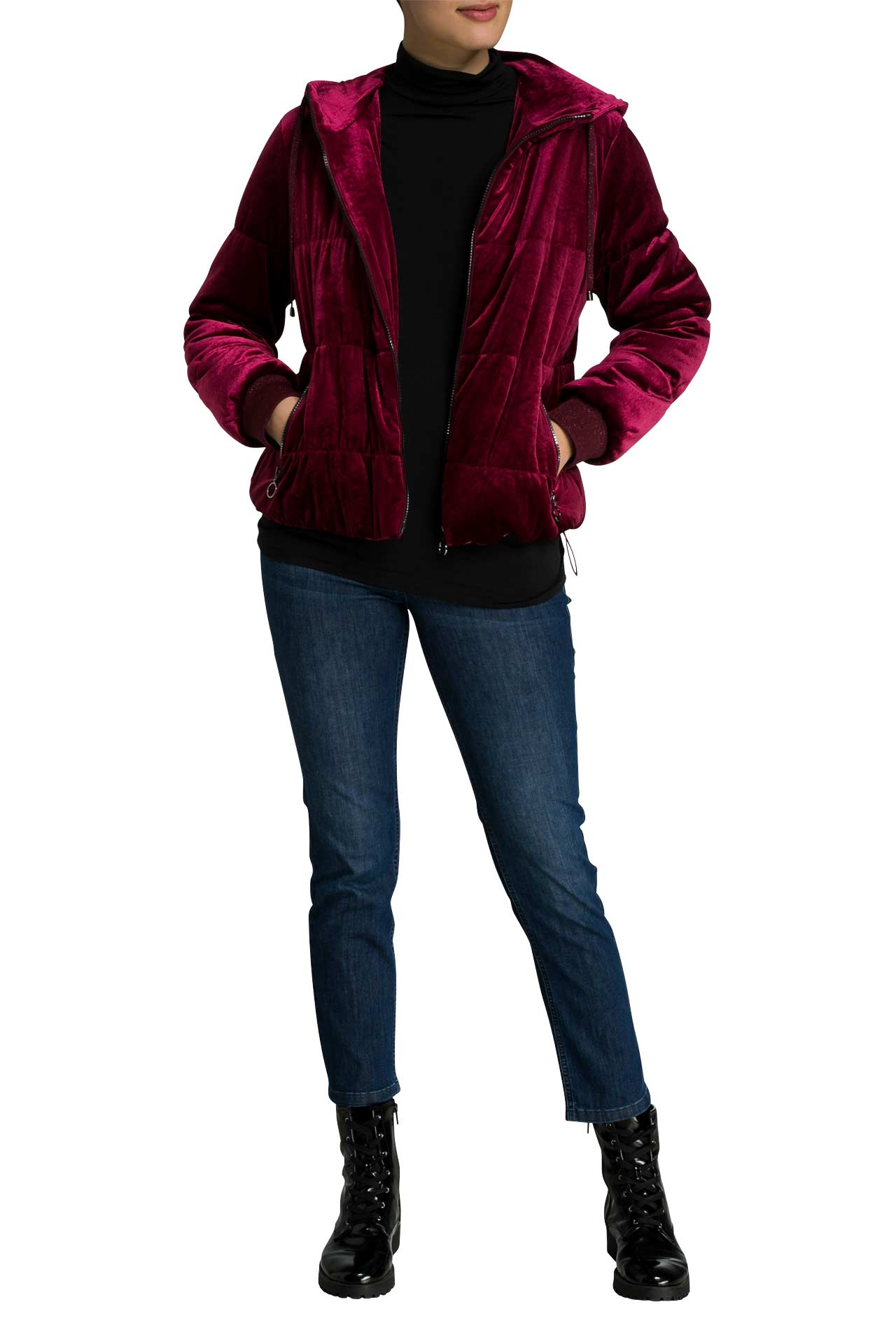 Weinrote samtjacke Clearance